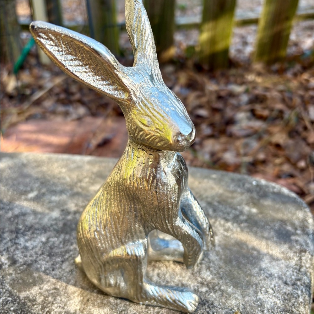 Silver Rabbit Figurine